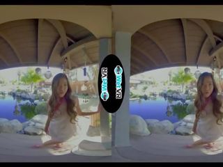 Wetvr virtual realybė masažas šūdas su smulkutė azijietiškas vina dangus