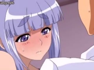 Gigantisk breasted anime søta blir facialized