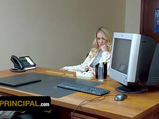 Perv Principal - glorious Blonde Milf Gets Her ripened Pussy Drilled Deep By hard up Principal