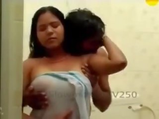 Terrific And pleasant Indian Aunty's Wet Boobs Pressed