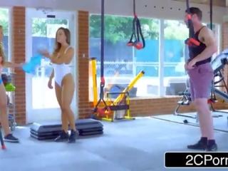 Big tit chicks fuck fitness instructor in a gim - abigail mac, nicole aniston