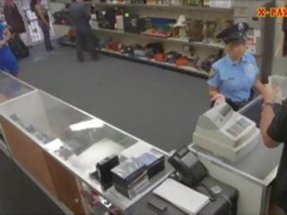 Police Officer With Huge Boobs Got Fucked In The Backroom