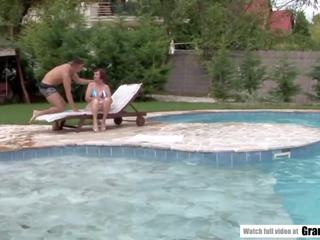 Bikini Granny Enjoys dirty video with Her Younger Lover: HD xxx movie ae