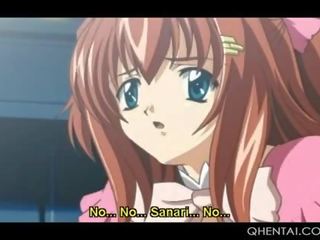 Hentai nhỏ xíu dùng putz sâu trong cô ấy trinh nữ nhỏ âm hộ