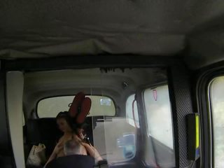 Pierced amjagaz uly emjekli brunet fucked in fake taxi