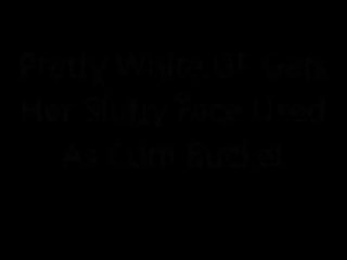 সুন্দরী সাদা জিএফ পায় তার অপেশাদার মুখ ব্যবহৃত যেমন কাম bucket