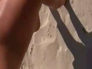 Extraordinary blonde young woman gets fucked on beach