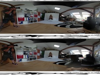 Fin victoria pure 3d vr 360 bak scenen fra fotografering før dildo masturb