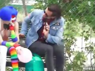 Frown clown Mikayla got free cum on mouth