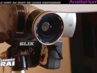 Çift amatore një 3 en kamera kompjuterike i drejtpërdrejtë derdh les vojer francais