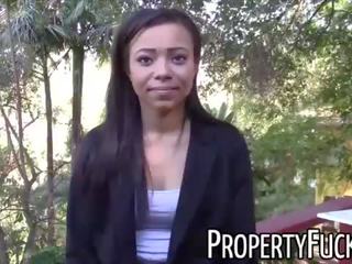 Young black real estate agent gets tricked into fucking pervert with camera