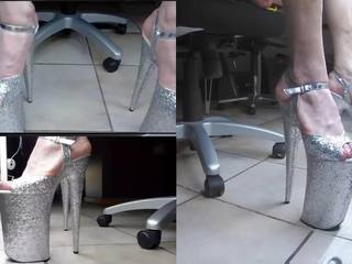 Webcam vid con 10 pollice glitter tacchi, sesso 8b