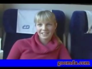 Blonde girlfriend dirty film on the train sex, Juliet fucking nicely best pos