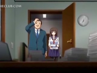 Anime damsel in school- uniform blazen groot lul