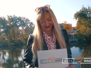 Blue-eyed LOLA SHINE outdoor + hotel fuck with facial! WOLF WAGNER dirty video vids