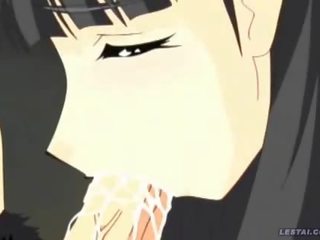 Zierlich hentai anime anruf mädchen abgekettet und gerammt