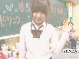 Subtitled japan schoolgirls klass masturbation cafe