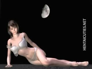 Maravilhoso 3d anime enchantress pose em dela lingerie
